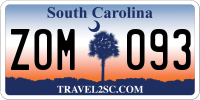 SC license plate ZOM093