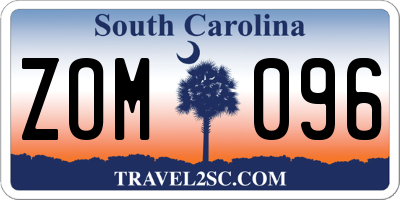 SC license plate ZOM096