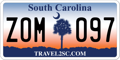 SC license plate ZOM097