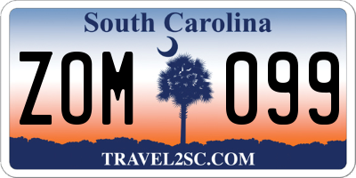SC license plate ZOM099