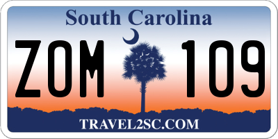 SC license plate ZOM109