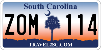 SC license plate ZOM114