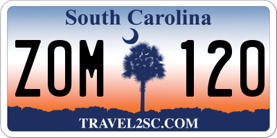 SC license plate ZOM120