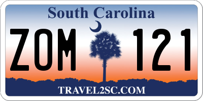 SC license plate ZOM121