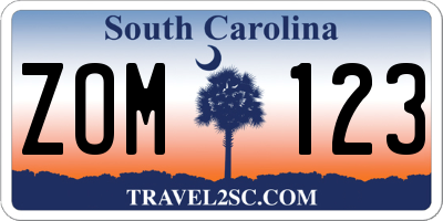SC license plate ZOM123