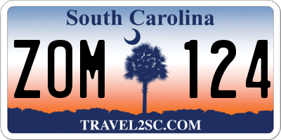 SC license plate ZOM124