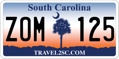 SC license plate ZOM125