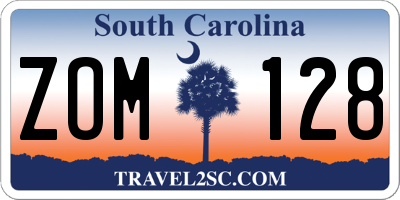 SC license plate ZOM128