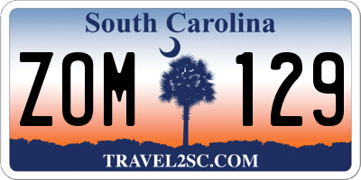 SC license plate ZOM129