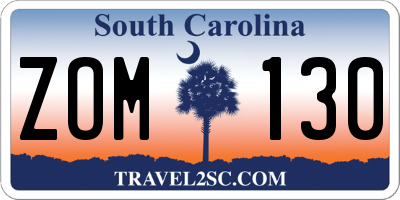 SC license plate ZOM130