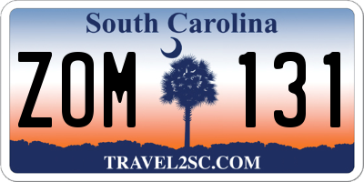 SC license plate ZOM131
