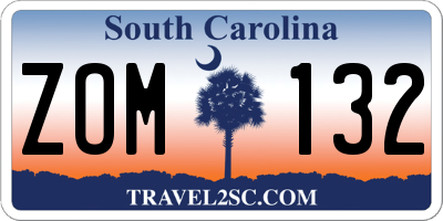 SC license plate ZOM132