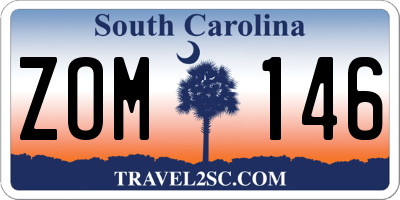 SC license plate ZOM146