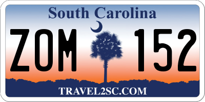 SC license plate ZOM152