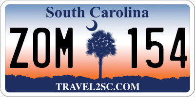 SC license plate ZOM154