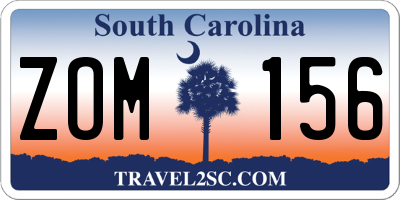 SC license plate ZOM156