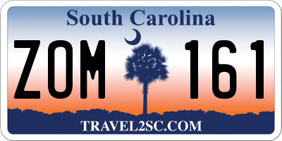 SC license plate ZOM161
