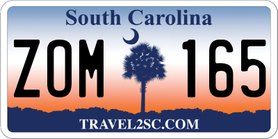 SC license plate ZOM165
