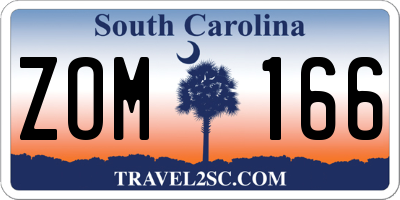 SC license plate ZOM166