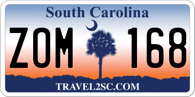 SC license plate ZOM168