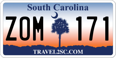 SC license plate ZOM171