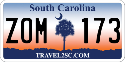SC license plate ZOM173