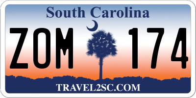 SC license plate ZOM174