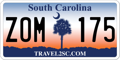 SC license plate ZOM175