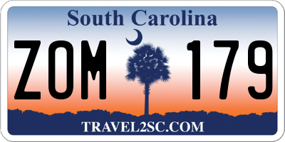 SC license plate ZOM179