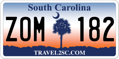 SC license plate ZOM182