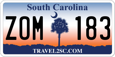 SC license plate ZOM183