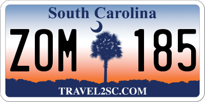 SC license plate ZOM185