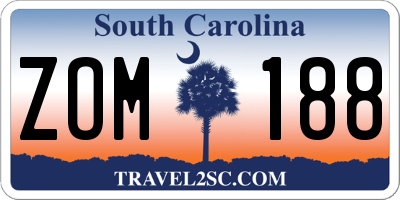 SC license plate ZOM188