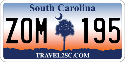 SC license plate ZOM195