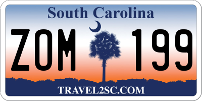 SC license plate ZOM199