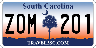 SC license plate ZOM201