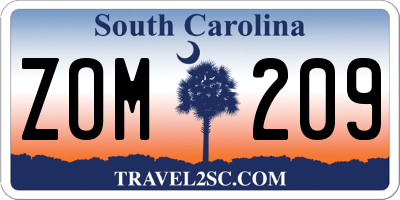 SC license plate ZOM209