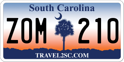 SC license plate ZOM210