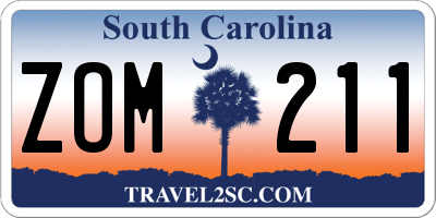 SC license plate ZOM211