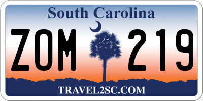 SC license plate ZOM219