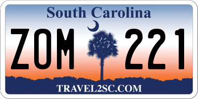SC license plate ZOM221
