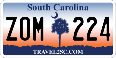 SC license plate ZOM224