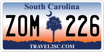 SC license plate ZOM226