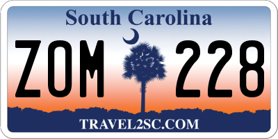 SC license plate ZOM228