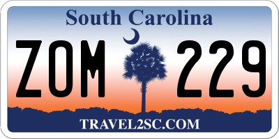 SC license plate ZOM229