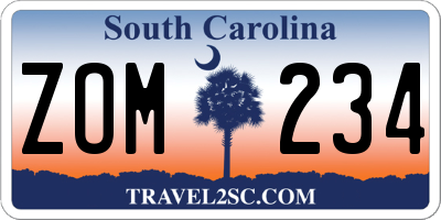 SC license plate ZOM234