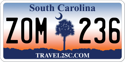 SC license plate ZOM236