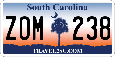 SC license plate ZOM238