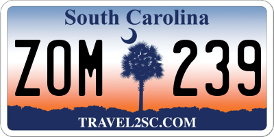 SC license plate ZOM239