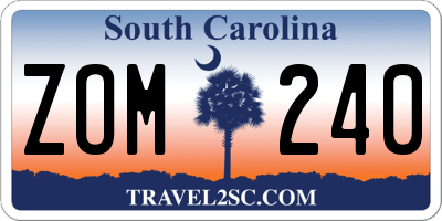 SC license plate ZOM240